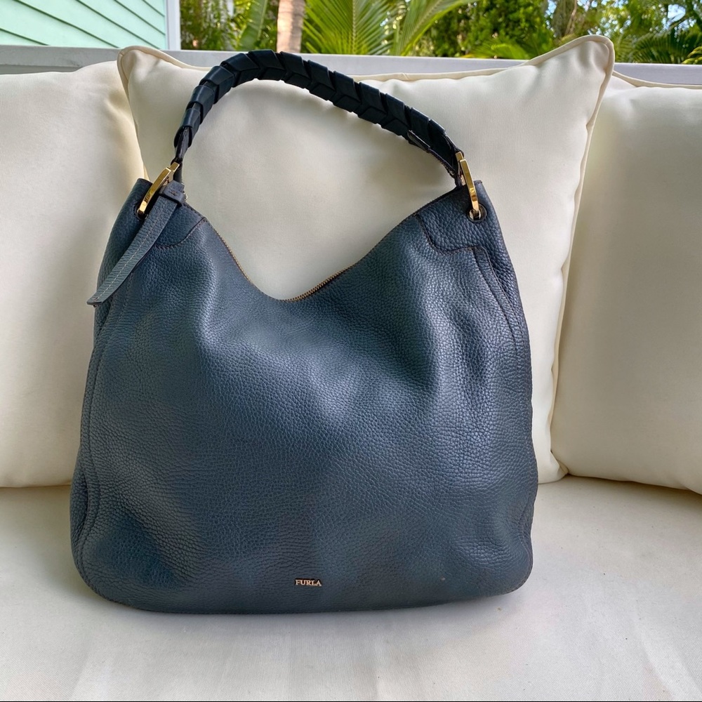 Furla Ardesia Rialto Hobo Bag EUC - Picture 9 of 16